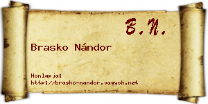 Brasko Nándor névjegykártya